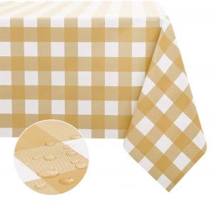 Beige Plaid Disposable Table Cloths