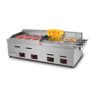 LPG Griddle Grill With Fryer Easy Operation large capacity CE certificate