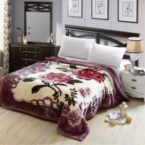 All-Season Warming Double Thick Chunky Soft Fleece Plush Bed Blanket with Solid Color