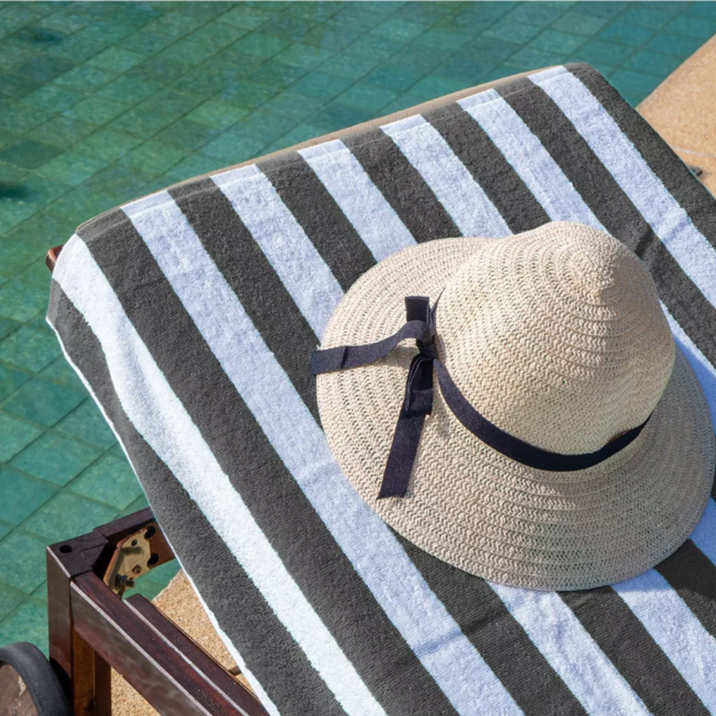 China Quick-Dry Beach Towel with High-Visibility Yarn-Dyed Stripes and Chlorine-Resistant Yarn-Dyed Technic wholesale