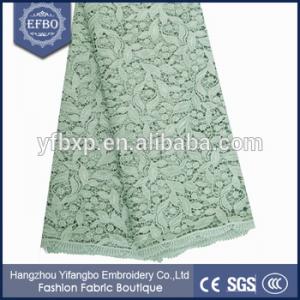 High quality 100 polyester african mint green guipure lace fabric for party