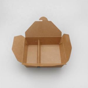 #8 Hot Sale Food Grade Takeway Food Box Printed Kraft/Bamboo Paper Lunch Box Take Away Lunch Packing Boxes