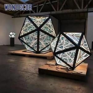 China Corten Steel Polyhedron Sculpture Artwork Stainless Steel 120cm supplier