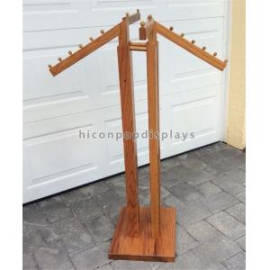 Floor Standing Retail Clothing Racks 4 - Way Oakwood High End Store Fixtures