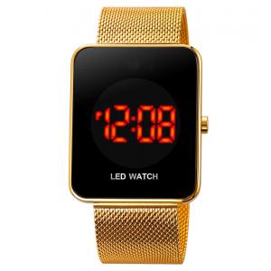 Led 1900 Fine Watches Zegarki Meskie Mens LED Wristband Sport Digital Watches Mesh Wristwatches