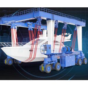 Rubber Tyred Mobile Boat Hoist Lifting Yacht Crane 200ton