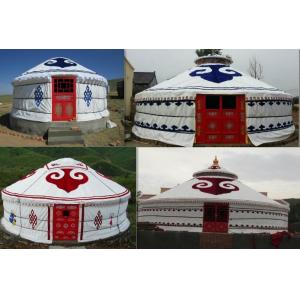 China White 100% Wood Frame Mongolian Yurt Tent Waterproof For Hotel Accommodation supplier