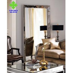 Modern Large Frameless Mirror , Silver Full Length Mirror With Clear Surface