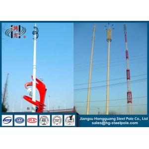 Polygonal Telecommunication Steel Pole Tower With Inner Flange Connection