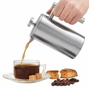 China Double Walled Insulated French Press Insulated Coffee Pot 1L supplier