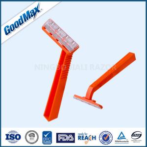 China Plastic Single Blade Shaving Razor , Orange Color Single Blade Cartridge Razor supplier