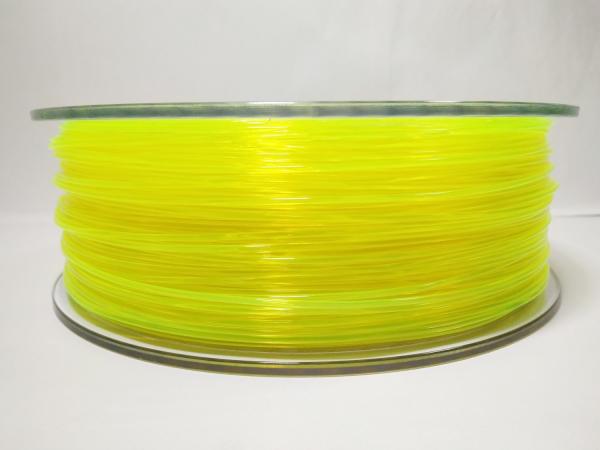 Filament en plastique de l'imprimante 3D jaune, filament transparent d'ABS de