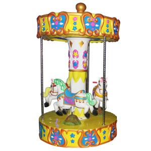 3 Seats Carousel Coin Operated Kiddie Ride / Carousel Horse Ride On Toy