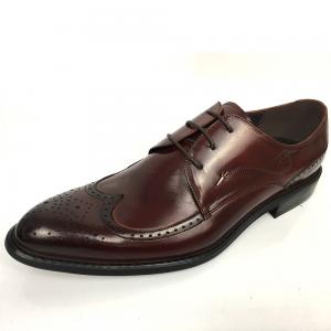 Men's New Style Brown High Class Mens Leather Dress Shoes Pigkin Rubber