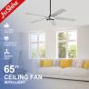 China Ventilateur de plafond LED à commande intelligente avec moteur réversible et éclairage à LED CC certifié CE wholesale