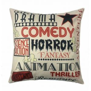 Home Decorative Movie Theater Cinema Personalized Cushion Covers Cotton Linen Pillow Covers Throw Pillow 18'' 18''