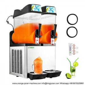 Rotating ABS Steel 2 Tank Slush Machine 24 Liter For Cold Drink