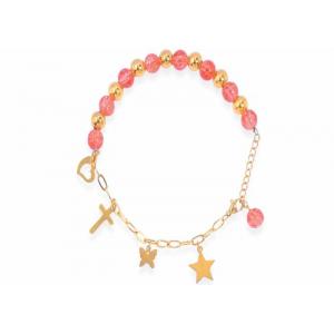 China Freshwater pearl jewelry splicing chain strawberry crystal gravel bracelet DIY cross love bracelet female accessories supplier