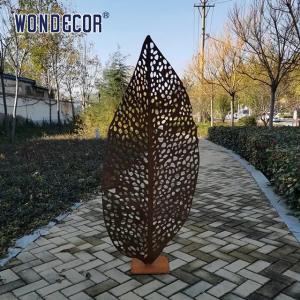 3D 2D Corten Steel Sculpture Modern Metal Leaf Garden Sculpture