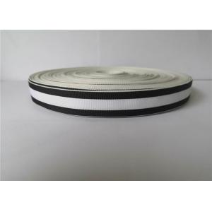 China 2.5cm Polyester Webbing Tape Black And White Stripe Color High Tenacity supplier