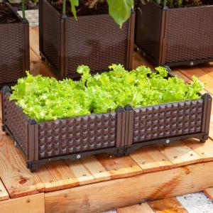 Automatic Watering Plastic Veggie Planter Boxes 48 Inch Plastic Planter Box