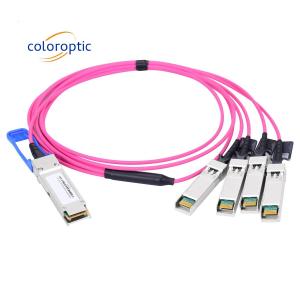 Breakout AOC Active Optical Cable 100G QSFP28 To 4 SFP28 25G Low Power Consumption