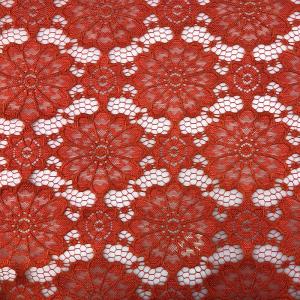 Skin friendly 150cm Red Bridal Lace Fabric Lace Netting Fabric