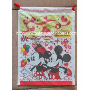 China Hot Selling Colourful Plastic Drawstring Carrier Bags For Apparel / Garments / Clothing supplier