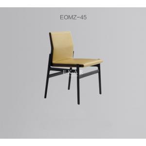 Simple Design Upholstered Restaurant Yellow Leather Dining Chair