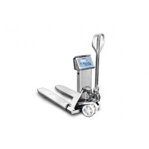 High performance stainless steel pallet truck scales with built-in multirange electronic weighing