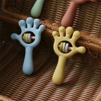 China ODM Baby Silicone Toys Age Group Babies Kids Children Rattle Palm Hand Shape on sale