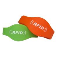 China Soft PVC Silicone RFID Wristband With Monza 5 Chip ISO14443A on sale