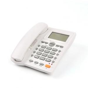 China 8 Digits White Corded Phone FSK Dual System Wall Mounted Landline Phone supplier