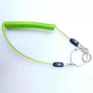 5.0mm Cord Transparent Green Coil Tool Lanyard For Split Ring