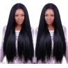 Straight Natural Black 100% Premium Virgin Human Hair Lace Front Wig 180%