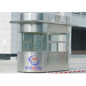 China Custom Size Or Material Sentry Box Shed With Ticket Windows , Working Desk , Electricity , Light supplier