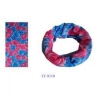 China Pink and Blue Rose Flower Design Bandana (YT-9110) on sale