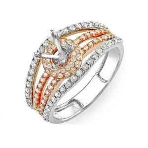 Two Tone 0.80ct Semi Mount Jewelry Ring 14K Gold Material ODM For Engagement