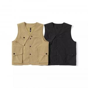                  Vintage Fall Fashion Multi Pocket Solid Casual Cargo Sleeveless Vest             