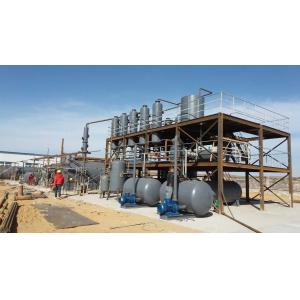 China 20T black used tire pyrolysis oil distillation plant 85% Oil Yield supplier