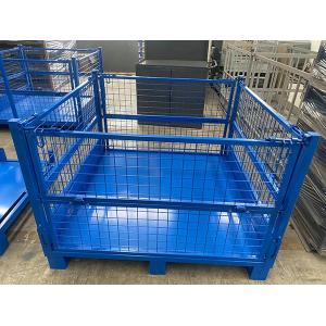 Warehouse Storage Wire Mesh Pallet Cage With Electrostatic Spraying Galvanized Surface Treatment