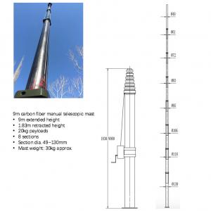 9m carbon fiber telescopic masts