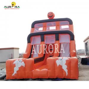 China Orange Inflatable Water Slide With Pool Bounce House For Summer supplier