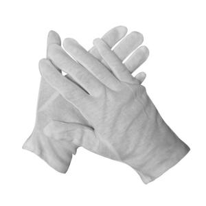 China 100 Percent White Cotton Gloves Highly Stretchable For Dust Free Places supplier