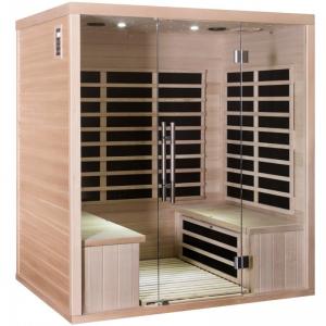 China Red Cedar Wood Carbon Panel Far Infrared Sauna Room For Home 4 Person supplier