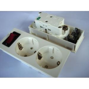 China Germany Double Electric Power Sockets Power Outlet With Switch Control supplier