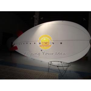 China 7m Inflatable Helium Lighting Blimp / Zeppelin Balloon with GE halogen bulb for Trade show supplier