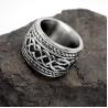 China Vintage Old Titanium Stainless Steel with Sterling Silver Plated Band Ring  () wholesale