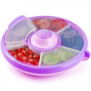 China Stackable Divided Plastic Food Containers White Round Shape BPA Free Meterial supplier