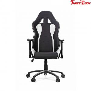 China Custom Black And White Leather Gaming Chair Height Adjustment Easy To Clean supplier